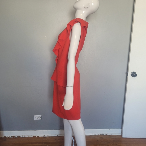ECI Red Ruffle Dress, VGUC, Size 14 - Picture 4 of 6